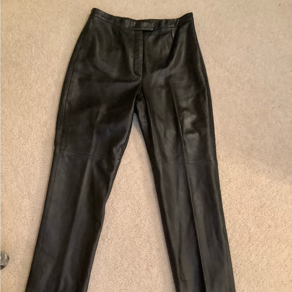 Vintage 90’s Y2K Sexy JLC New York Black Leather Pants High Rise Lined Sz 12.